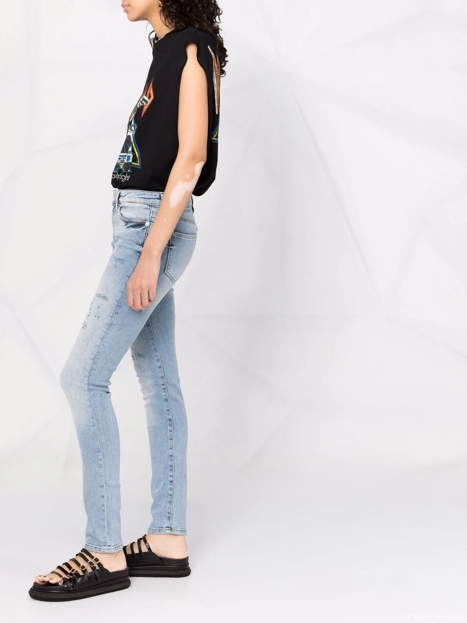 Affordable skinny Women distressed-effect Love Moschino jeans 0406